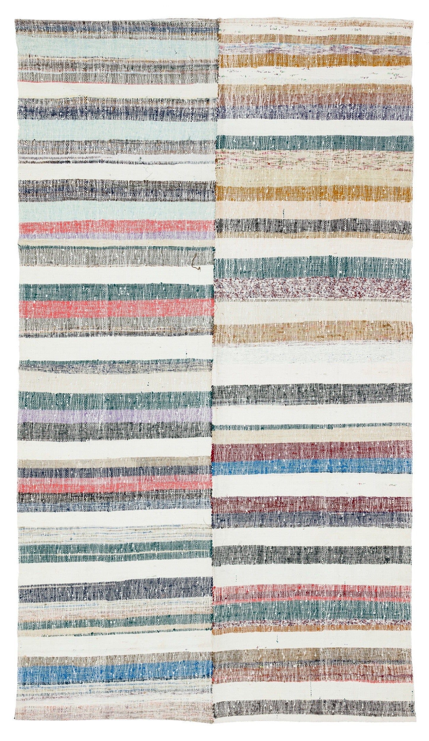 Girit Bej Çizgili Yün El Dokuma Halısı 160 x 283 Apex Unique