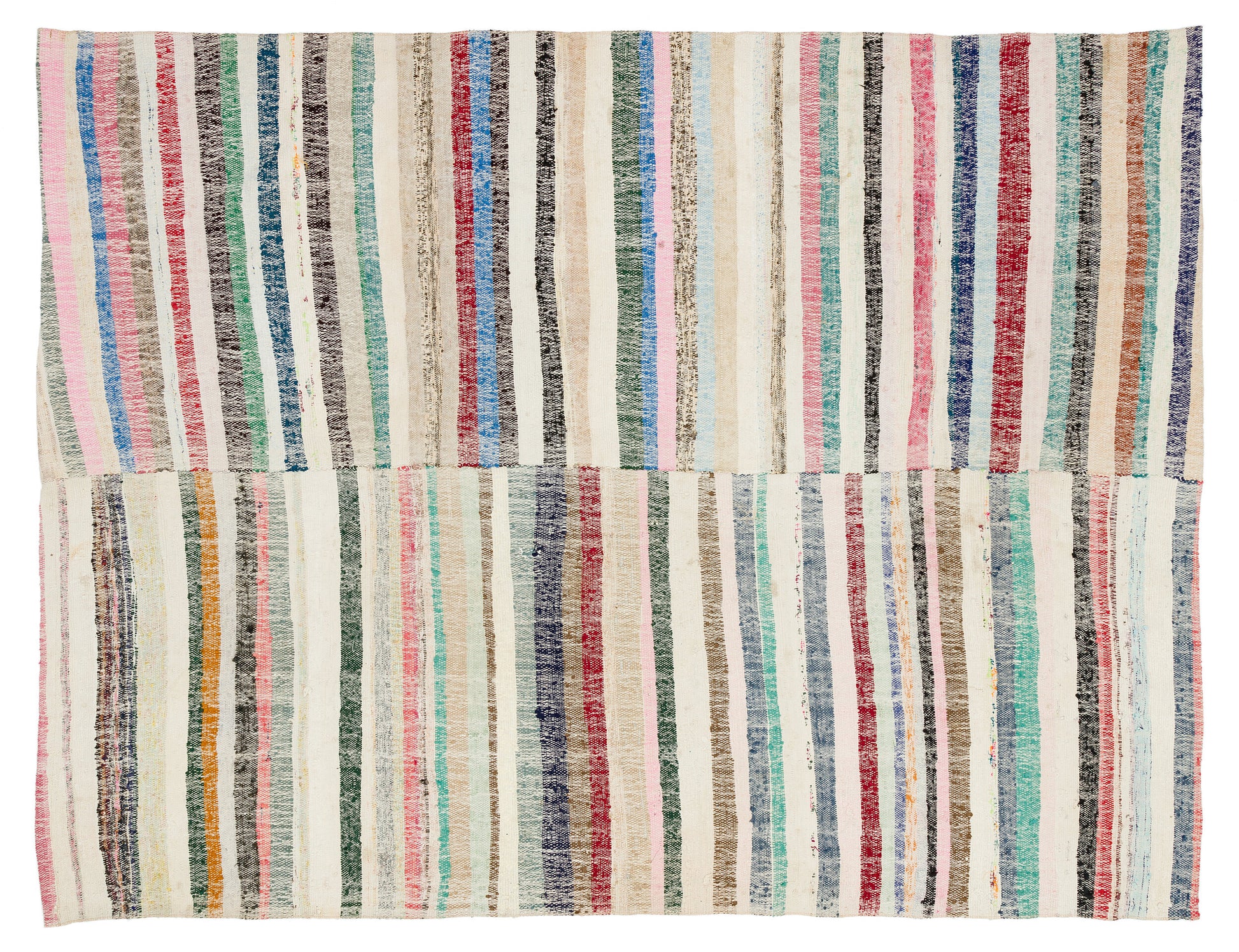 Girit Bej Çizgili Yün El Dokuma Halısı 188 x 253 Apex Unique