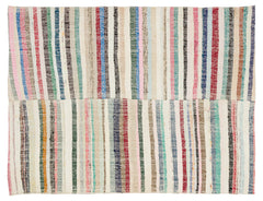 Girit Bej Çizgili Yün El Dokuma Halısı 188 x 253 Apex Unique