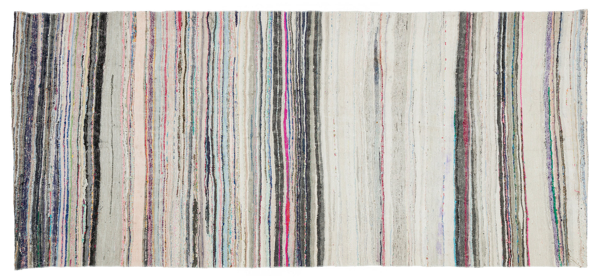 Girit Bej Çizgili Yün El Dokuma Halısı 132 x 292 Apex Unique