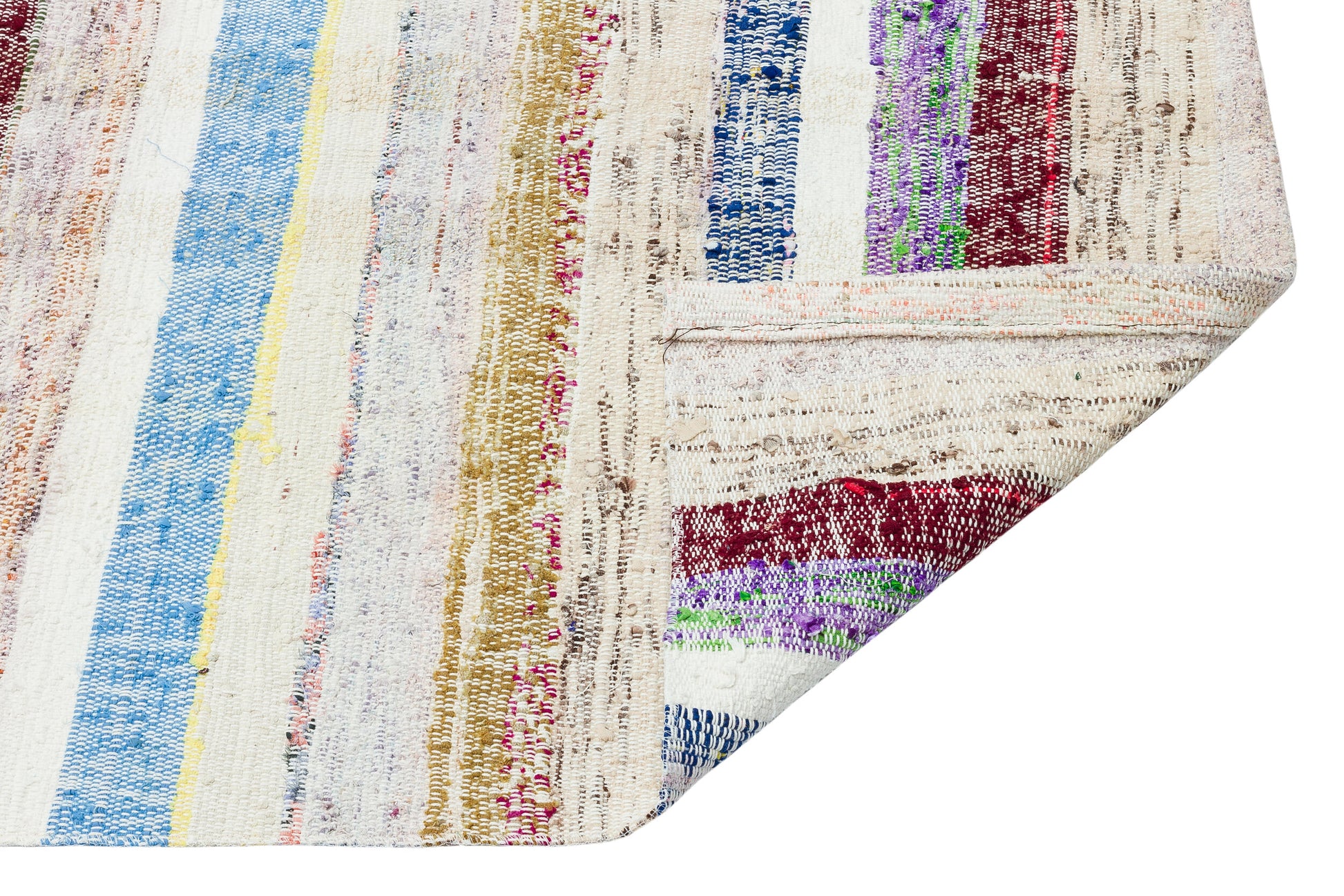 Girit Bej Çizgili Yün El Dokuma Halısı 090 x 307 Apex Unique