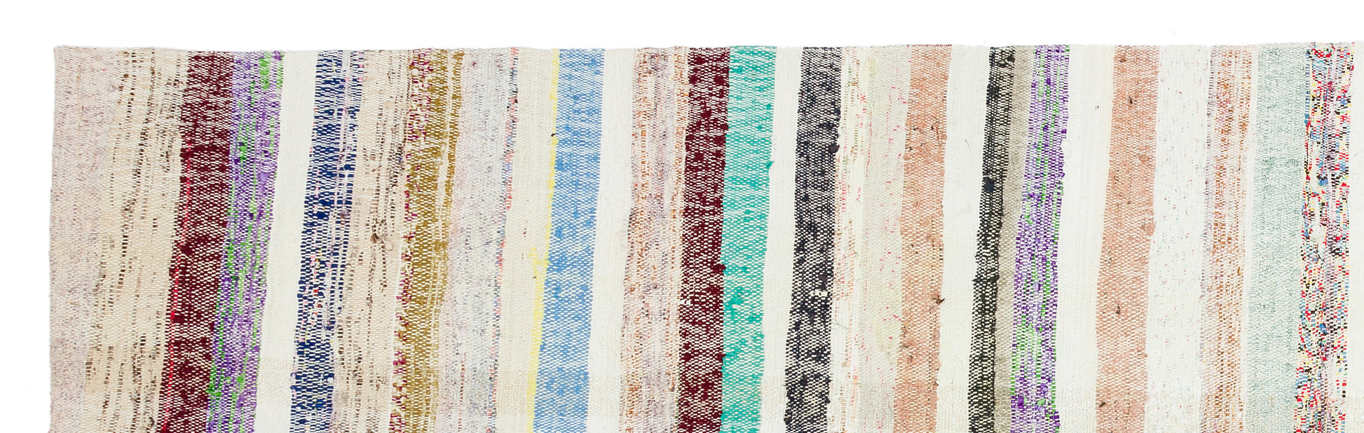 Girit Bej Çizgili Yün El Dokuma Halısı 090 x 307 Apex Unique