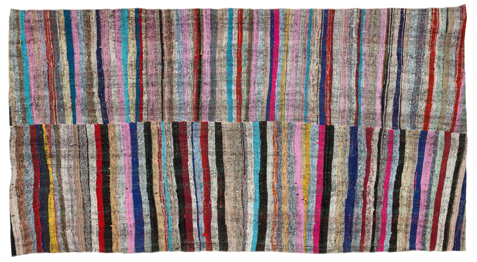 Girit Bej Çizgili Yün El Dokuma Halısı 166 x 306 Apex Unique