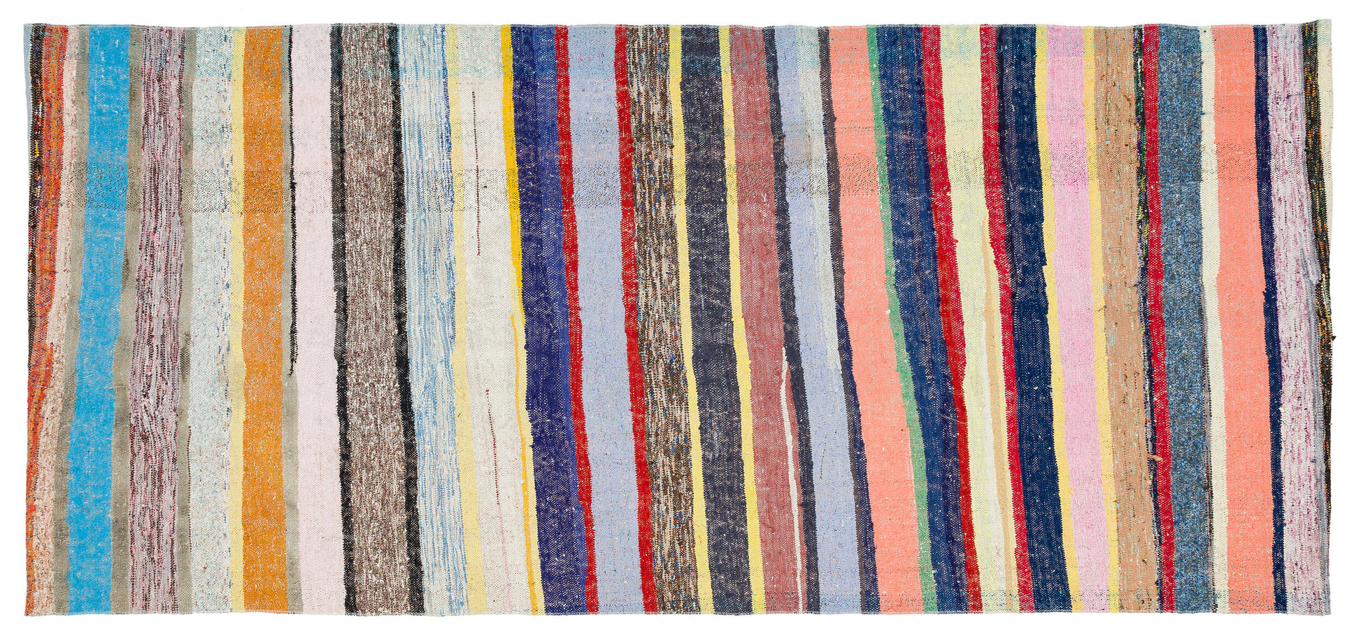 Girit Bej Çizgili Yün El Dokuma Halısı 129 x 284 Apex Unique