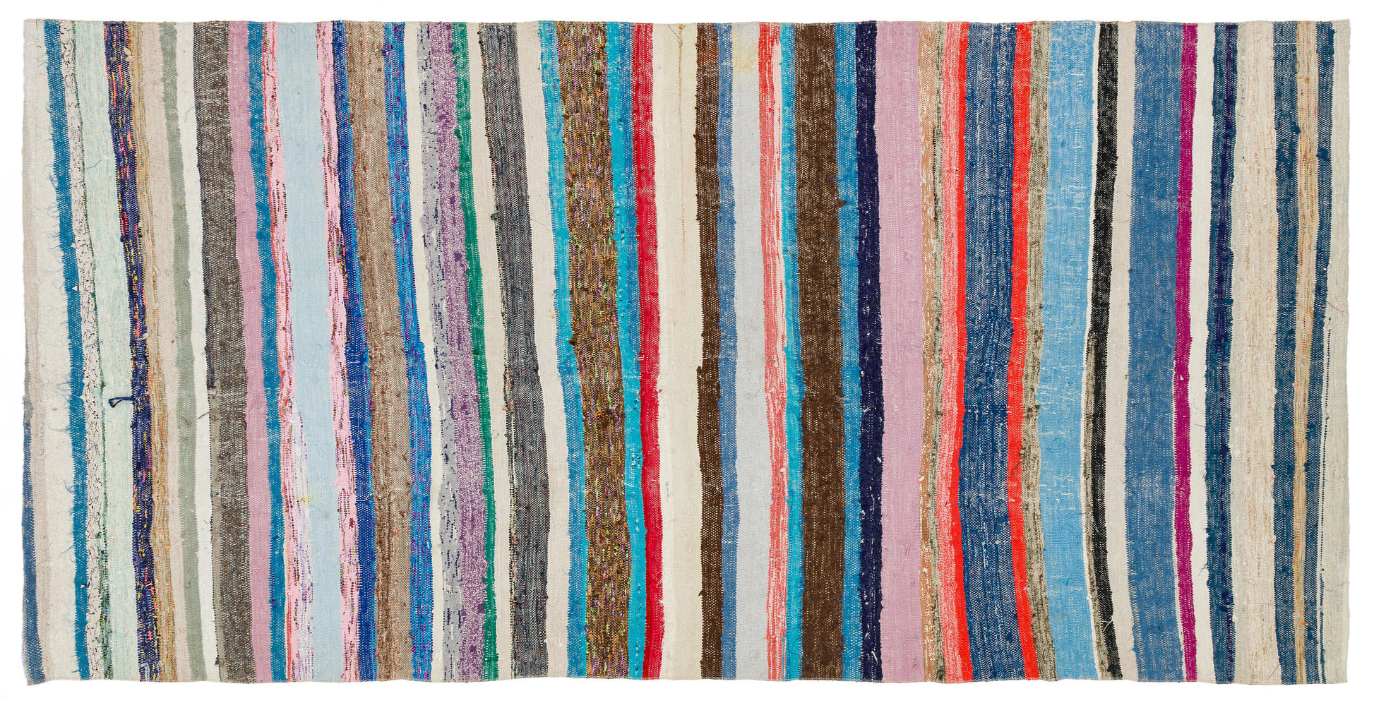 Girit Bej Çizgili Yün El Dokuma Halısı 151 x 301 Apex Unique