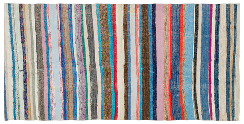 Girit Bej Çizgili Yün El Dokuma Halısı 151 x 301 Apex Unique