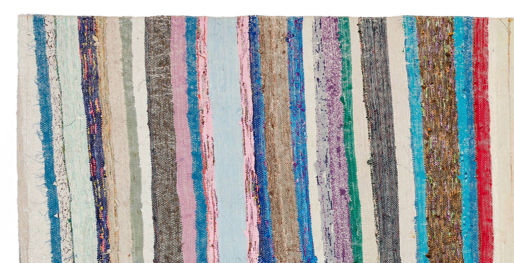 Girit Bej Çizgili Yün El Dokuma Halısı 151 x 301 Apex Unique