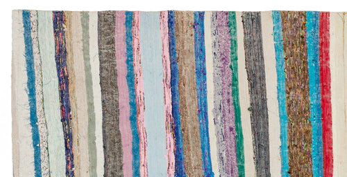 Girit Bej Çizgili Yün El Dokuma Halısı 151 x 301 Apex Unique