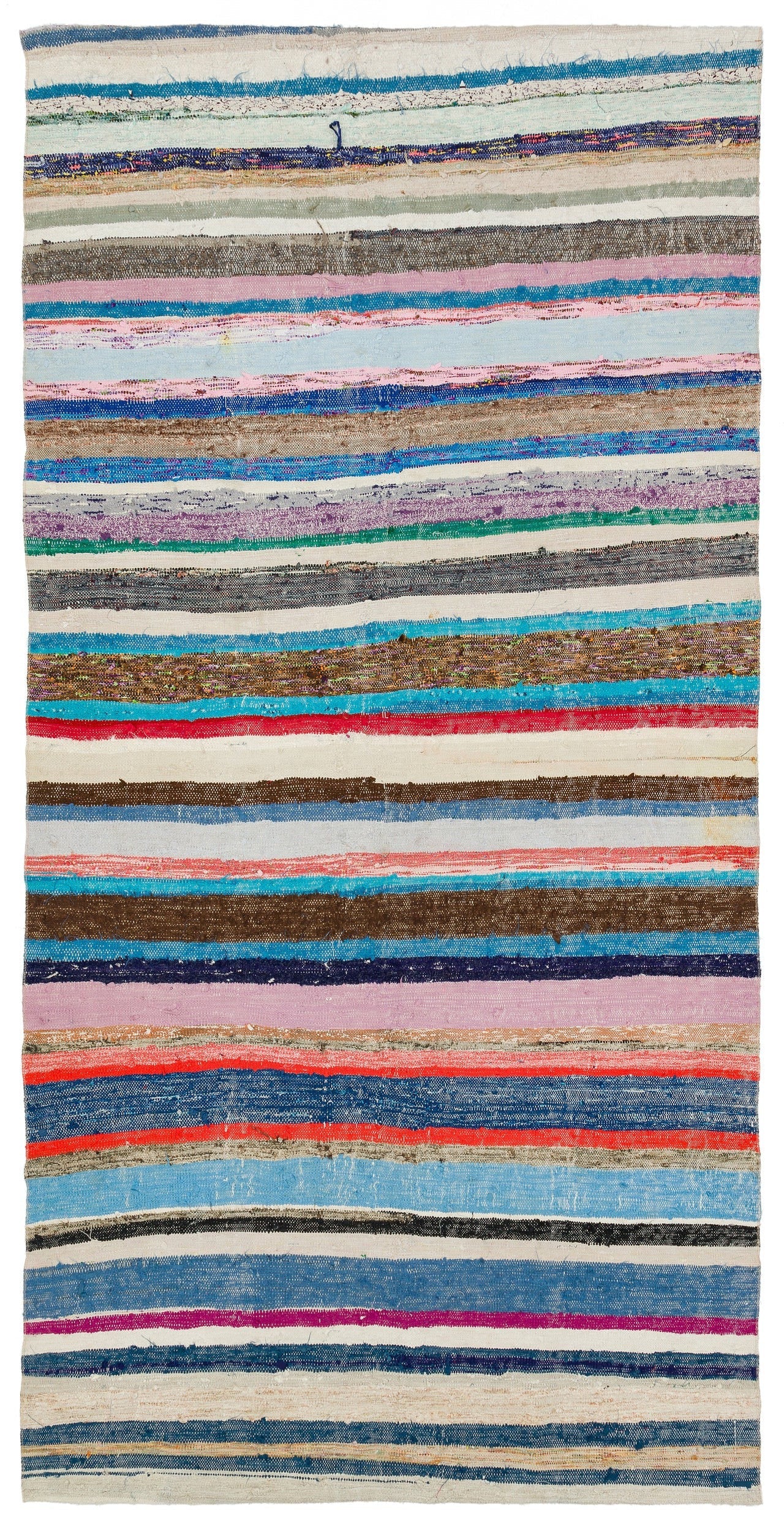 Girit Bej Çizgili Yün El Dokuma Halısı 151 x 301 Apex Unique