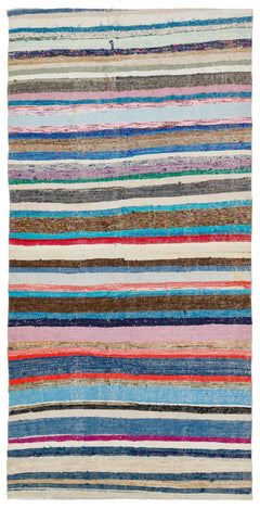 Girit Bej Çizgili Yün El Dokuma Halısı 151 x 301 Apex Unique