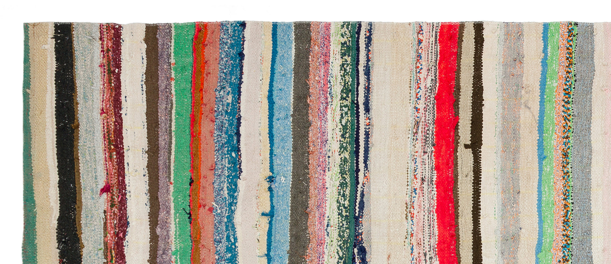 Girit Bej Çizgili Yün El Dokuma Halısı 128 x 316 Apex Unique