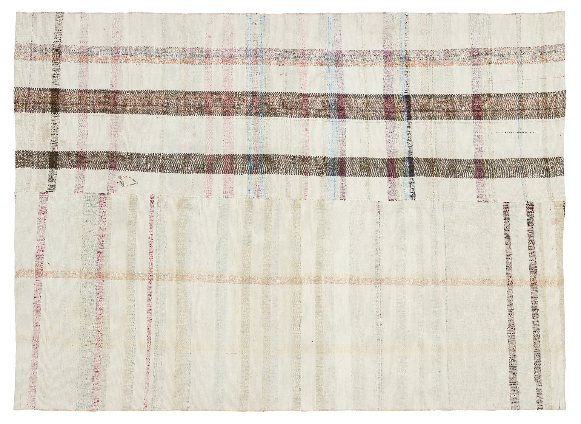 Girit Bej Çizgili Yün El Dokuma Halısı 179 x 245 Apex Unique