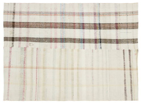 Girit Bej Çizgili Yün El Dokuma Halısı 179 x 245 Apex Unique