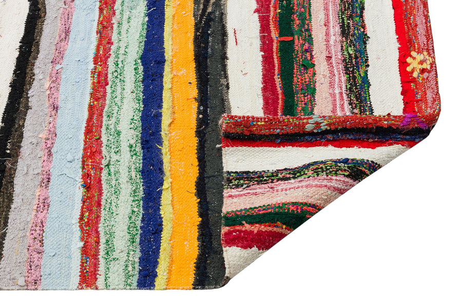 Bej Bohem Çizgili Yün Halı 160x342