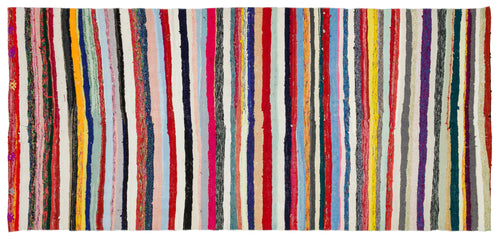 Girit Bej Çizgili Yün El Dokuma Halısı 160 x 342 Apex Unique