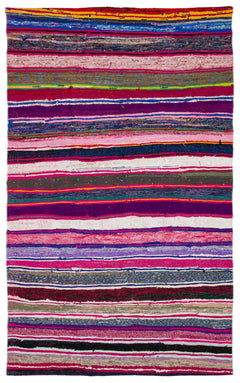 Girit Bej Çizgili Yün El Dokuma Halısı 160 x 259 Apex Unique