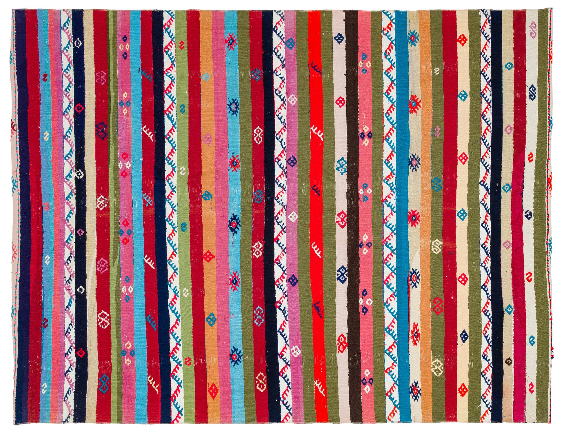 Girit Bej Çizgili Yün El Dokuma Halısı 191 x 247 Apex Unique