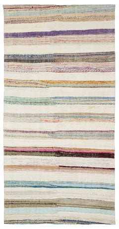 Girit Bej Çizgili Yün El Dokuma Halısı 152 x 300 Apex Unique