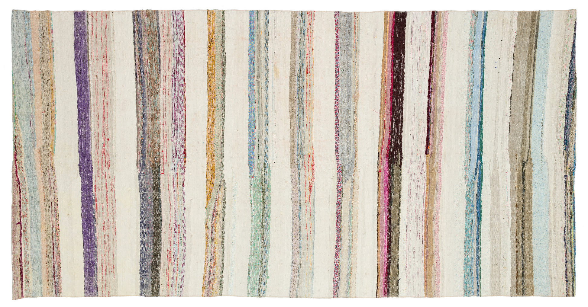 Girit Bej Çizgili Yün El Dokuma Halısı 152 x 300 Apex Unique