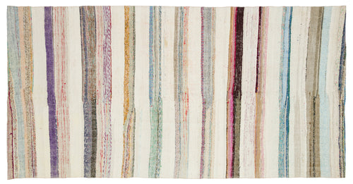 Girit Bej Çizgili Yün El Dokuma Halısı 152 x 300 Apex Unique