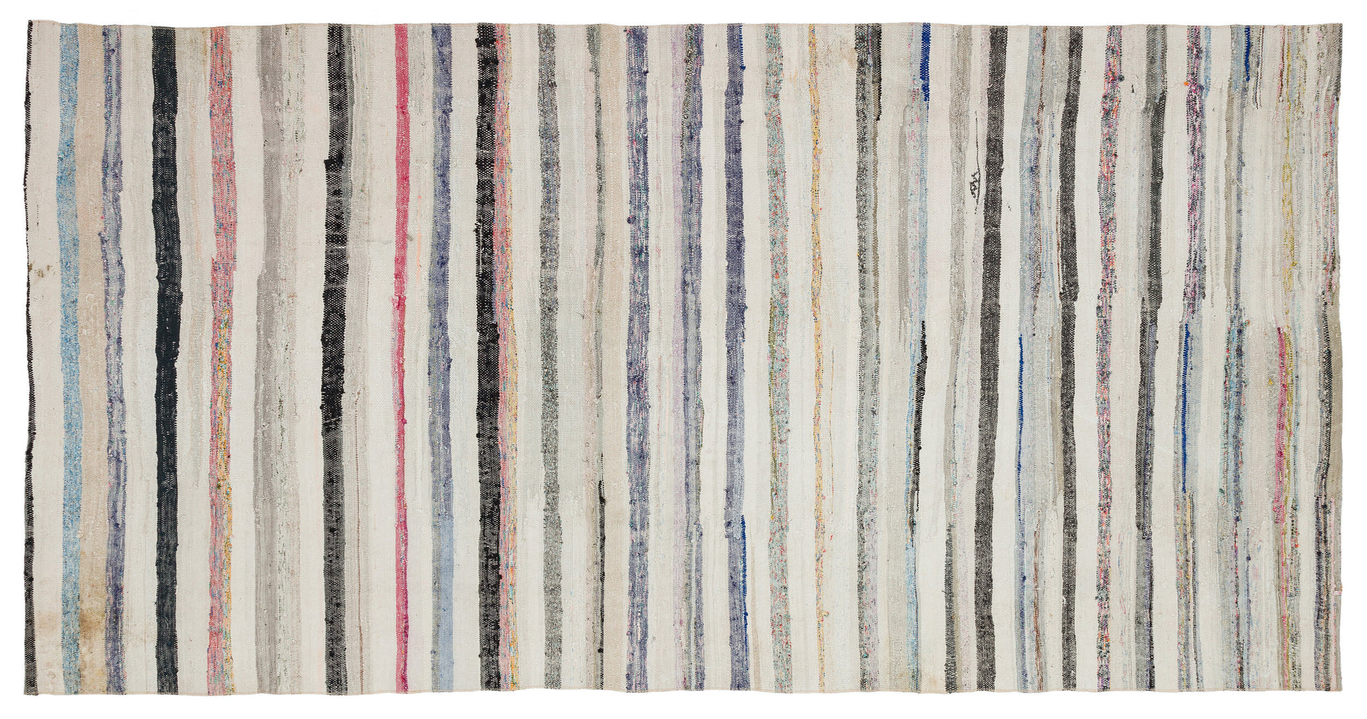 Girit Bej Çizgili Yün El Dokuma Halısı 153 x 300 Apex Unique