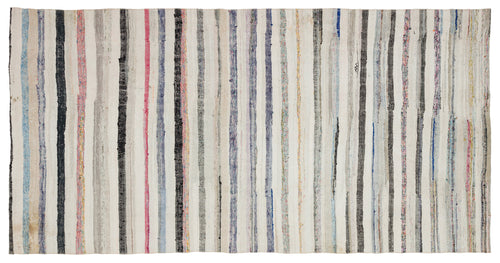 Girit Bej Çizgili Yün El Dokuma Halısı 153 x 300 Apex Unique