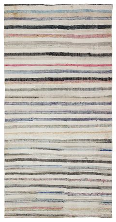 Girit Bej Çizgili Yün El Dokuma Halısı 153 x 300 Apex Unique