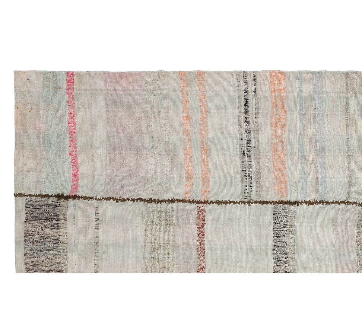 Girit Bej Çizgili Yün El Dokuma Halısı 156 x 266 Apex Unique