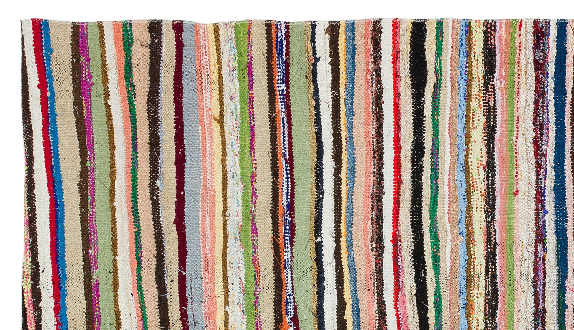 Girit Bej Çizgili Yün El Dokuma Halısı 126 x 224 Apex Unique