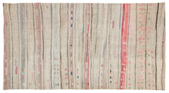 Girit Bej Çizgili Yün El Dokuma Halısı 147 x 273 Apex Unique