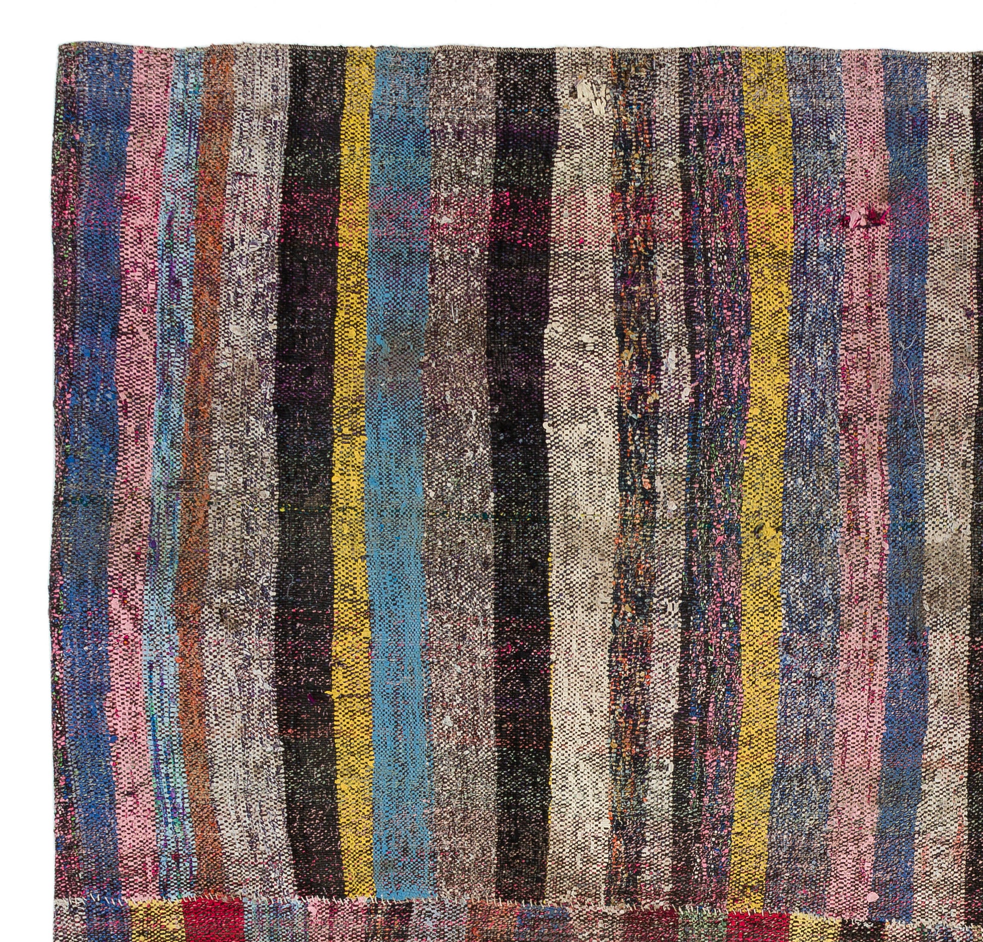 Girit Bej Çizgili Yün El Dokuma Halısı 201 x 210 Apex Unique