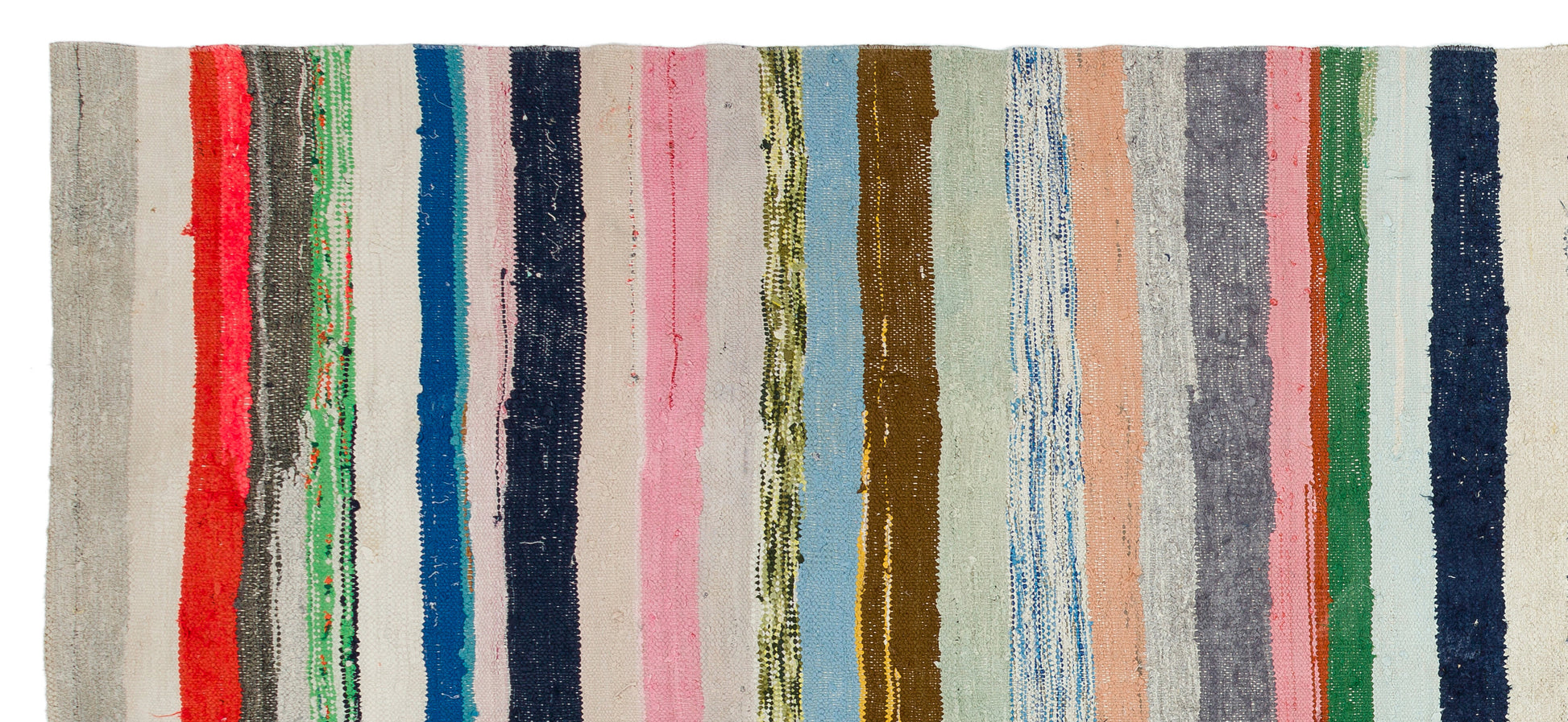 Girit Bej Çizgili Yün El Dokuma Halısı 155 x 347 Apex Unique