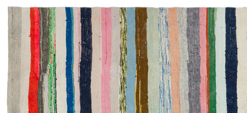 Girit Bej Çizgili Yün El Dokuma Halısı 155 x 347 Apex Unique