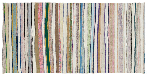 Girit Bej Çizgili Yün El Dokuma Halısı 154 x 313 Apex Unique