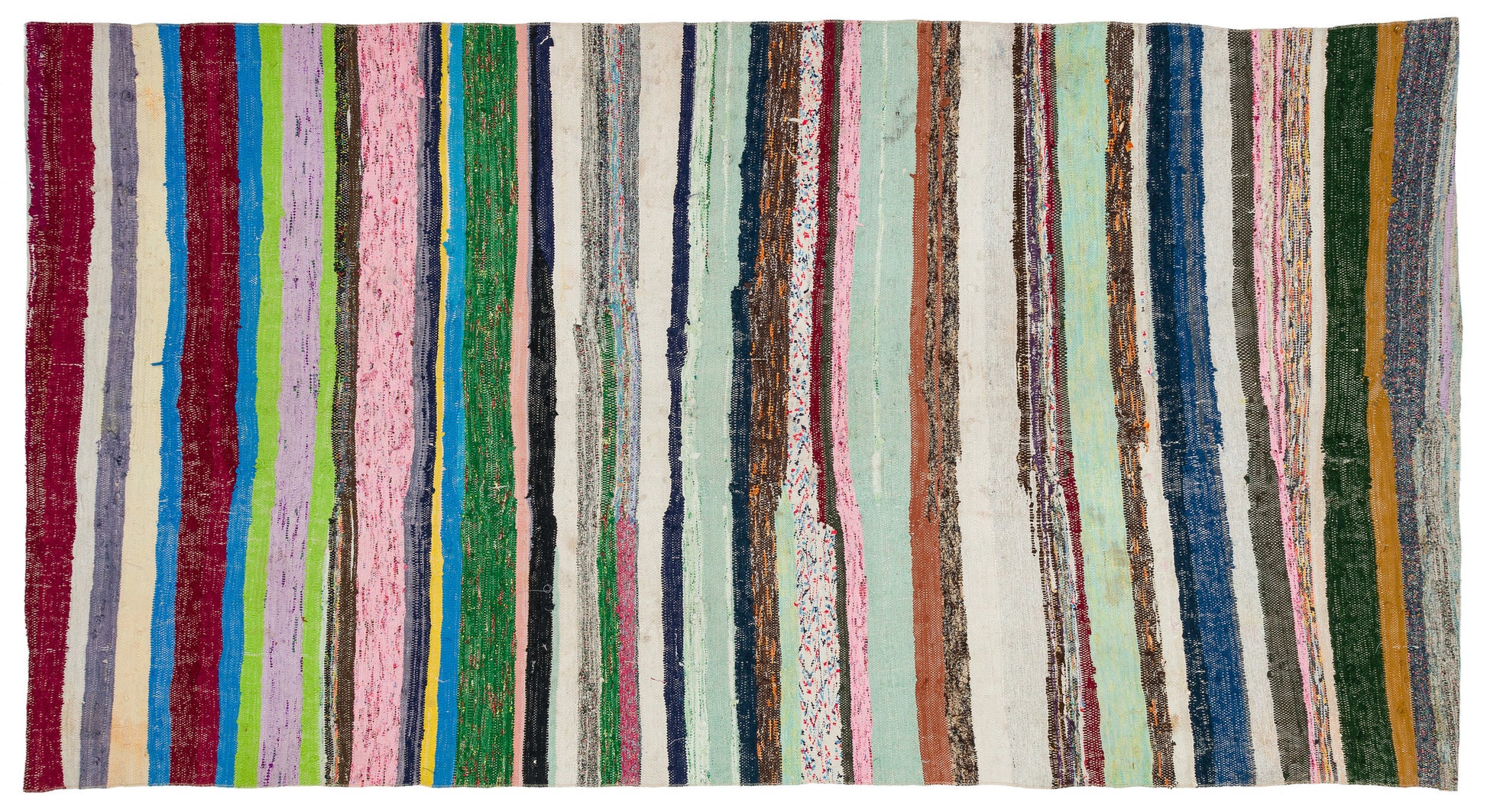 Girit Bej Çizgili Yün El Dokuma Halısı 157 x 296 Apex Unique