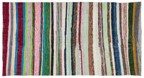 Girit Bej Çizgili Yün El Dokuma Halısı 157 x 296 Apex Unique