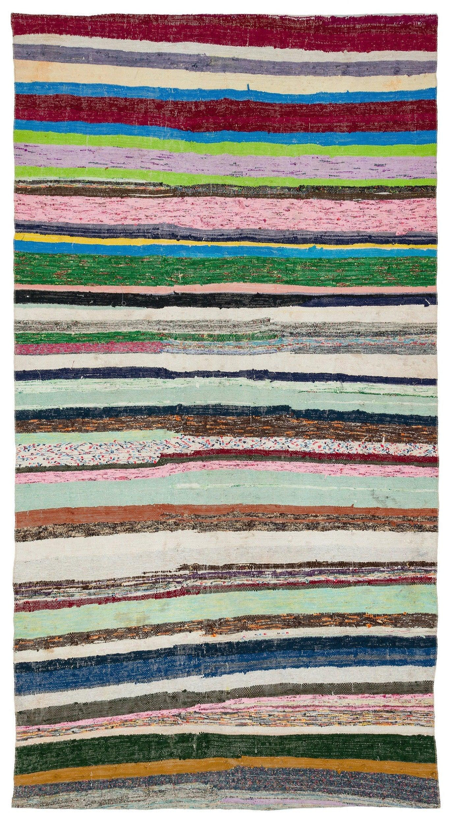 Bohem Çizgili Yün Çok Renkli El Dokuma Halı 157x296 cm 37270 – Koridor kullanımı