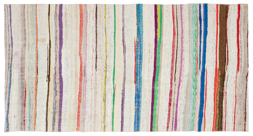 Girit Bej Çizgili Yün El Dokuma Halısı 148 x 276 Apex Unique