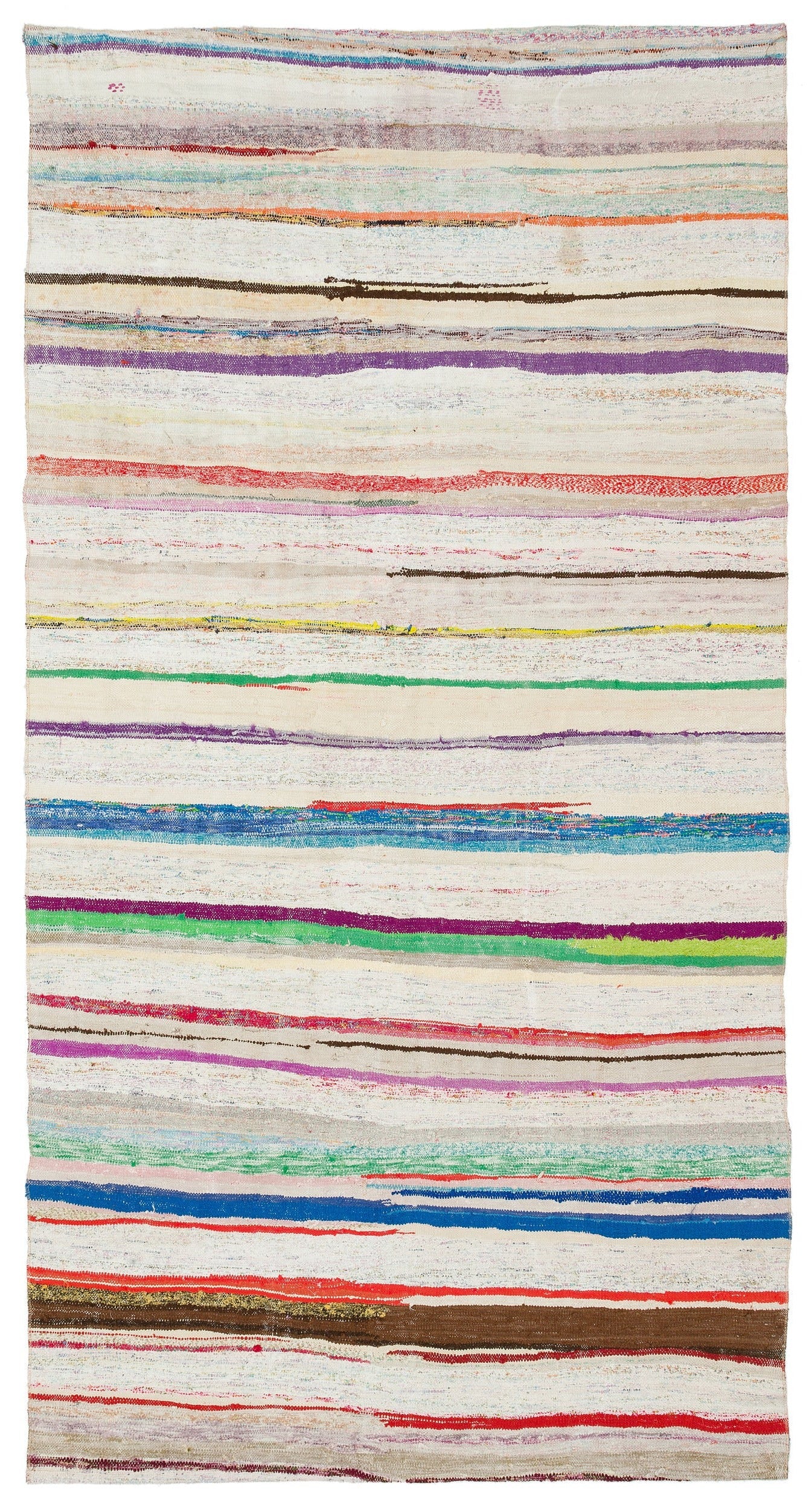 Girit Bej Çizgili Yün El Dokuma Halısı 148 x 276 Apex Unique