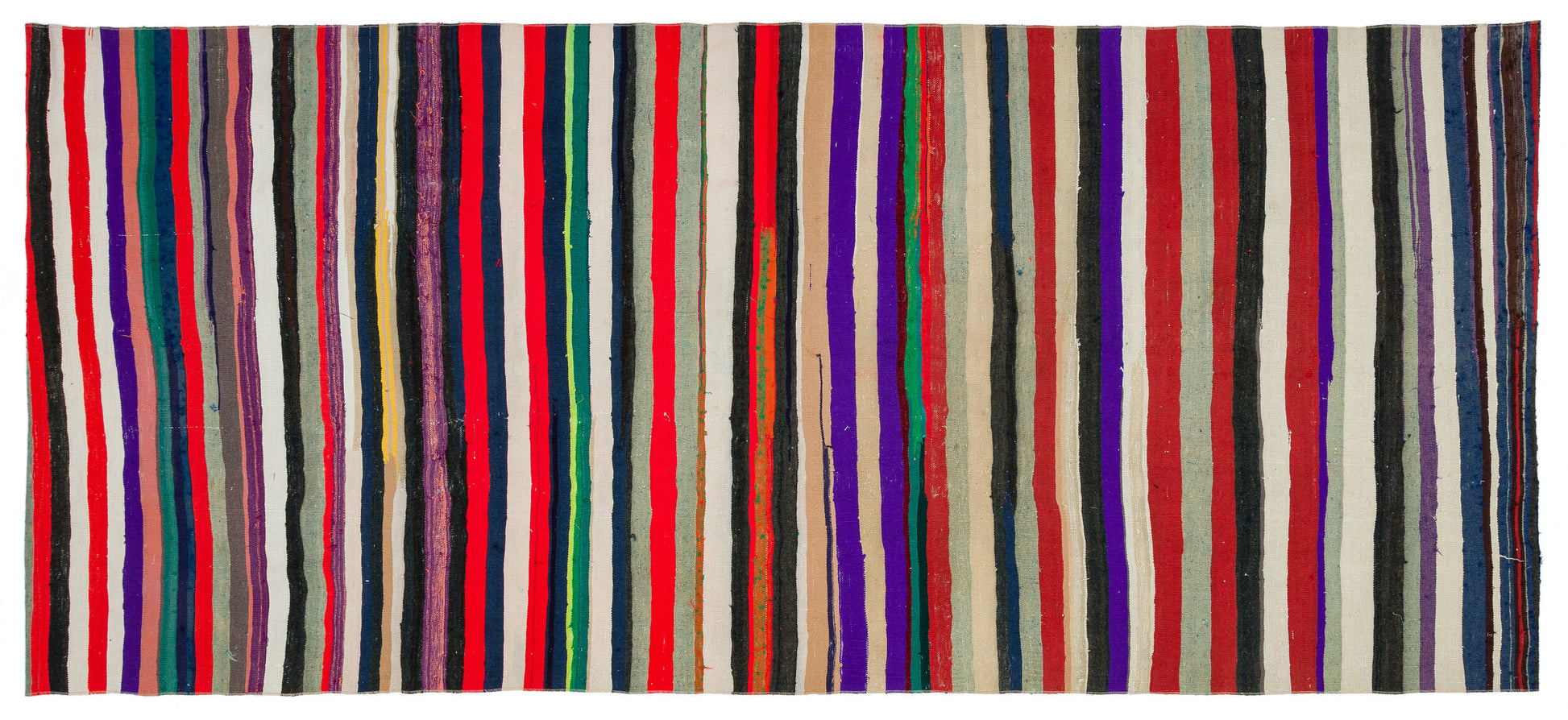 Girit Bej Çizgili Yün El Dokuma Halısı 142 x 317 Apex Unique