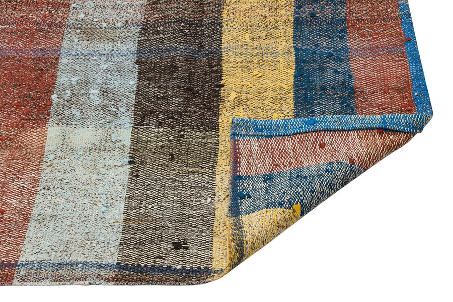 Bej Gri Anadolu Bohem Geometrik Yün Halı 95x351 - Özel Seri