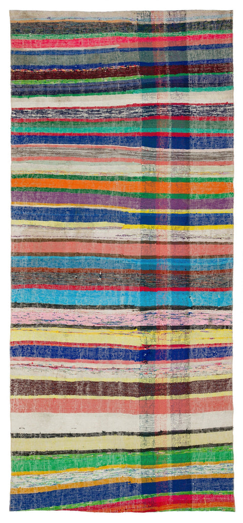 Girit Bej Çizgili Yün El Dokuma Halısı 150 x 334 Apex Unique