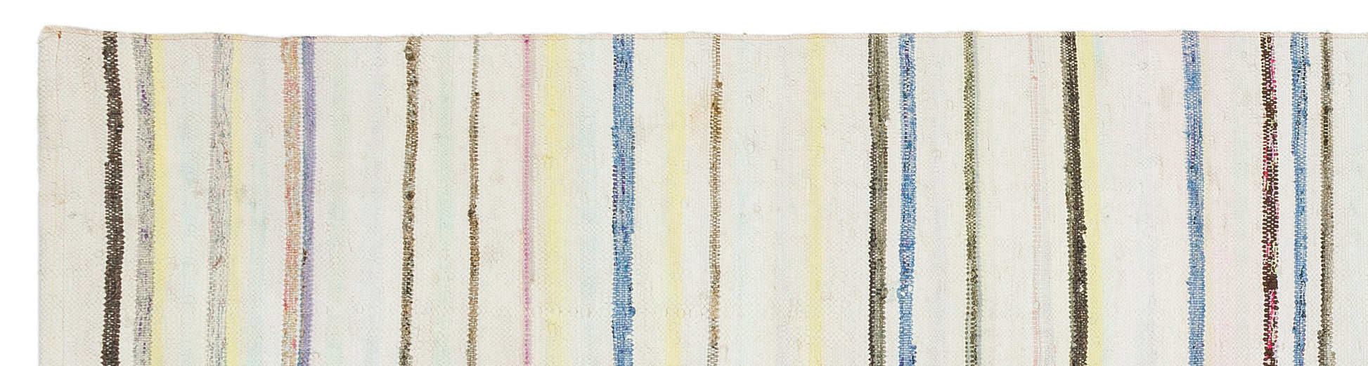 Girit Bej Çizgili Yün El Dokuma Halısı 068 x 271 Apex Unique