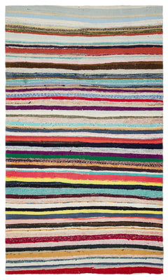 Girit Bej Çizgili Yün El Dokuma Halısı 172 x 293 Apex Unique