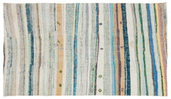 Girit Bej Çizgili Yün El Dokuma Halısı 157 x 275 Apex Unique