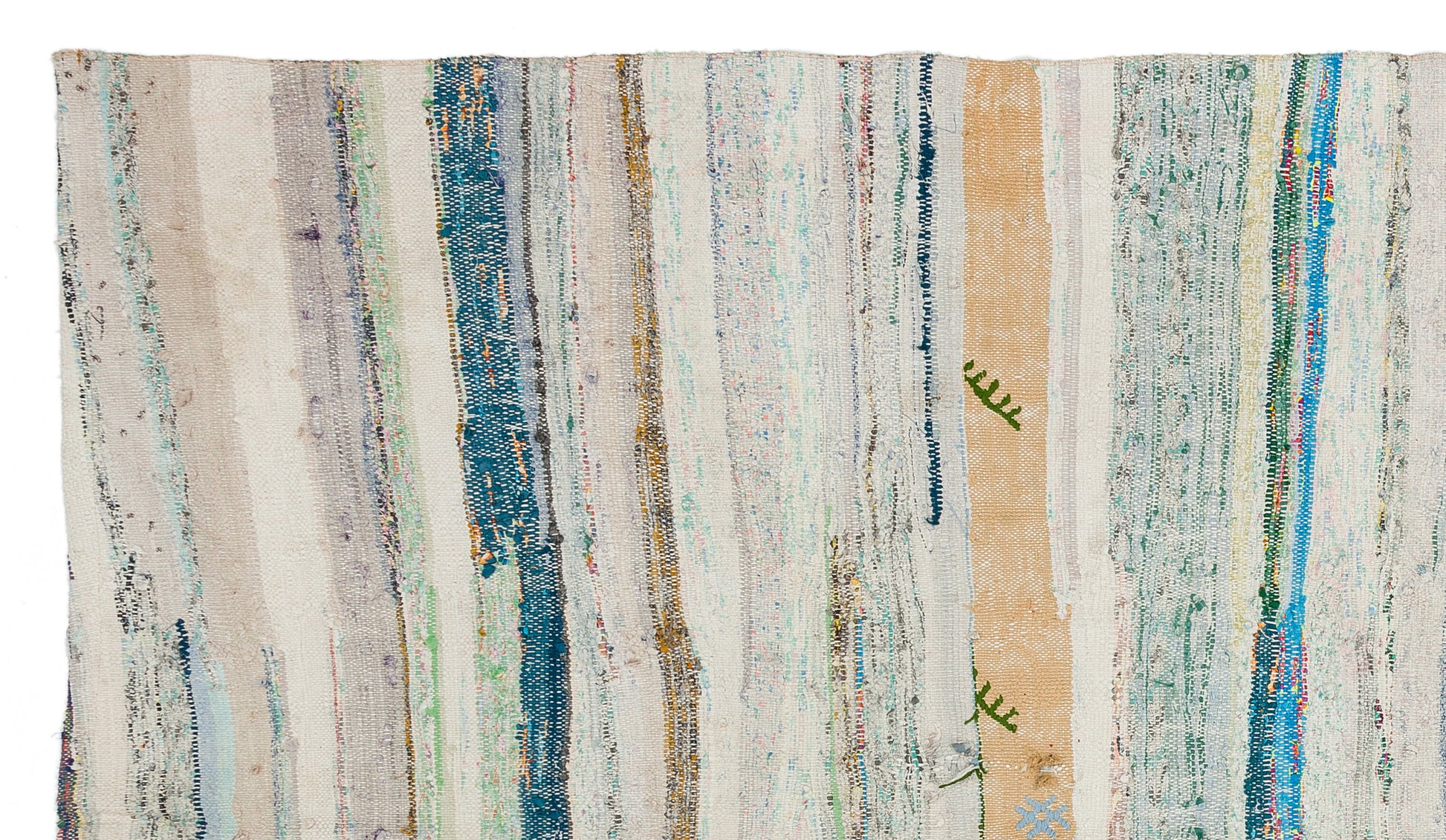 Girit Bej Çizgili Yün El Dokuma Halısı 157 x 275 Apex Unique