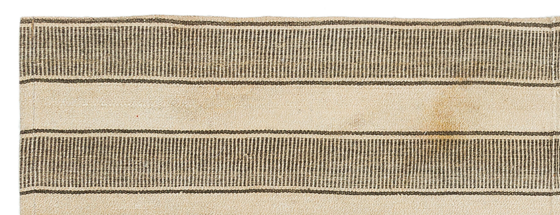 Girit Bej Çizgili Yün El Dokuma Halısı 061 x 168 Apex Unique