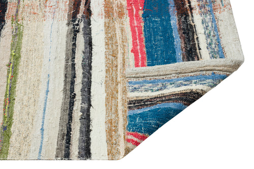 Girit Bej Çizgili Yün El Dokuma Halısı 145 x 350 Apex Unique