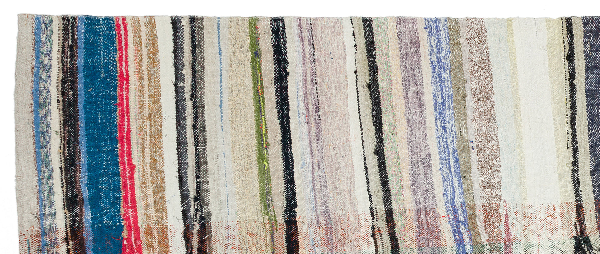 Girit Bej Çizgili Yün El Dokuma Halısı 145 x 350 Apex Unique