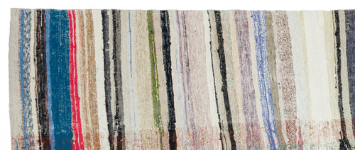 Girit Bej Çizgili Yün El Dokuma Halısı 145 x 350 Apex Unique